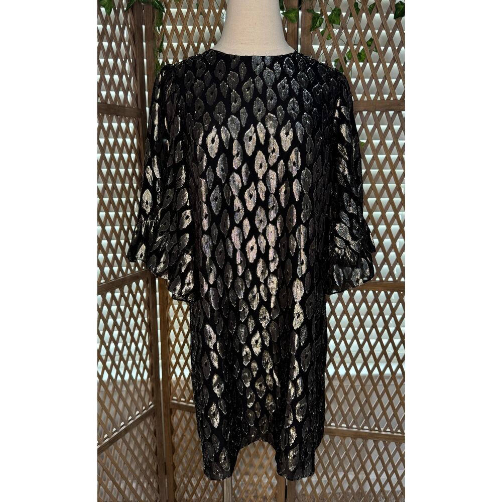 Lilly Pulitzer Francis Silk Leopard Metallic Shift Dess sz XS